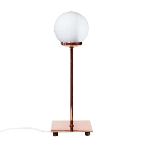 Velador cobre con globo opal 6x10cm